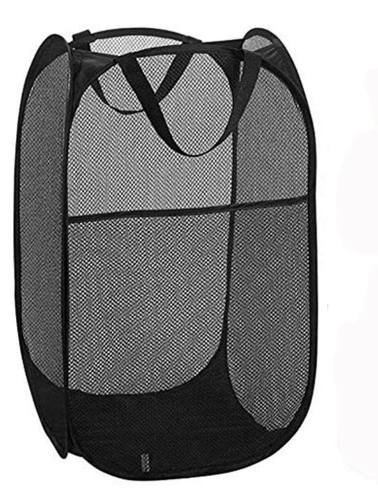 DurReus Foldable Large Pop Up Laundry Hamper with Pocket for Dirty Clothes,Sporting Goods,Baby Toys,Dorm Laundry Basket Rectangle Black - Image 1